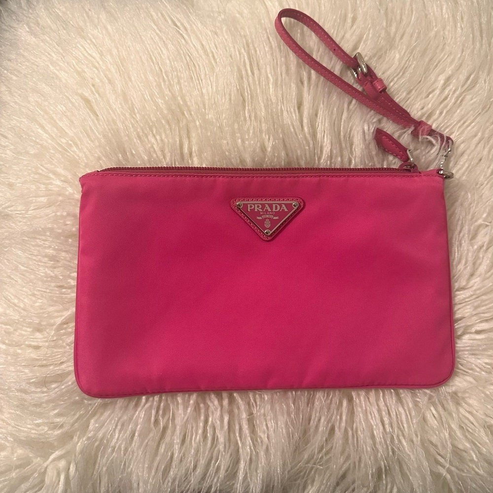 Prada Tessuto Nylon Wristlet Pouch